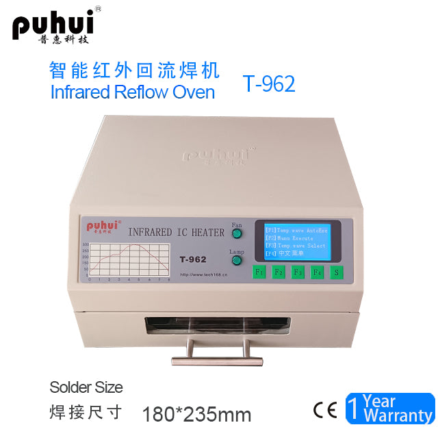 Reflow Oven T-962/T-962A 110/220V Reflow Soldering Machine 800/1500W  180x235/300x320mm Professional Infrared Heater Soldering Machine Automatic  Reflow