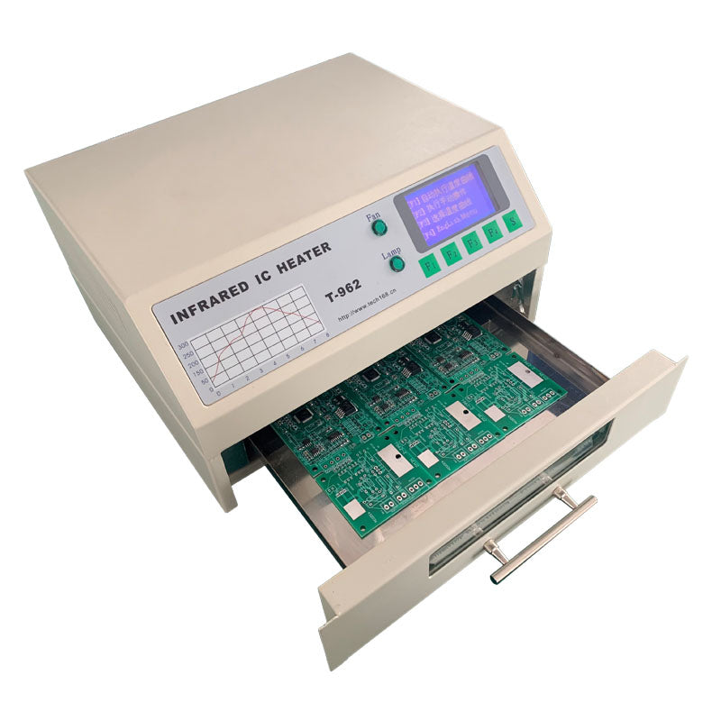 Reflow Oven, 800W T962 Automatic Reflow Soldering Machine, 180 X 235 Mm  Professional Heater, Hot Air Circulation, Eight Temperature Parameter  Waves